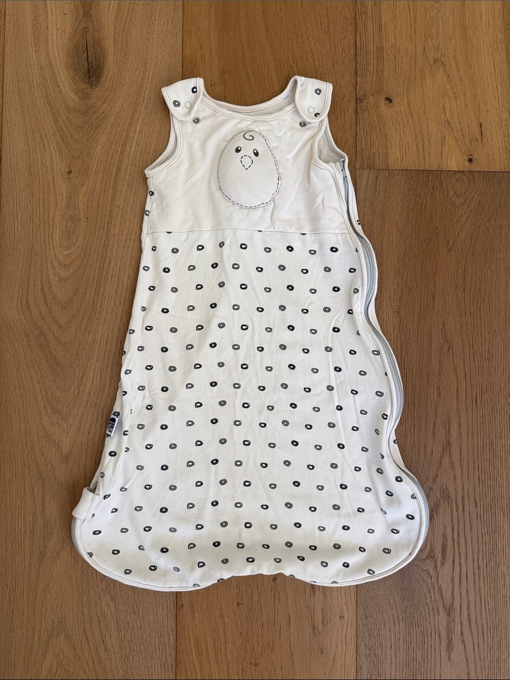 Nested Bean Light Grey Sleeveless Sleep Sack with Donut Motif 6-12 Months